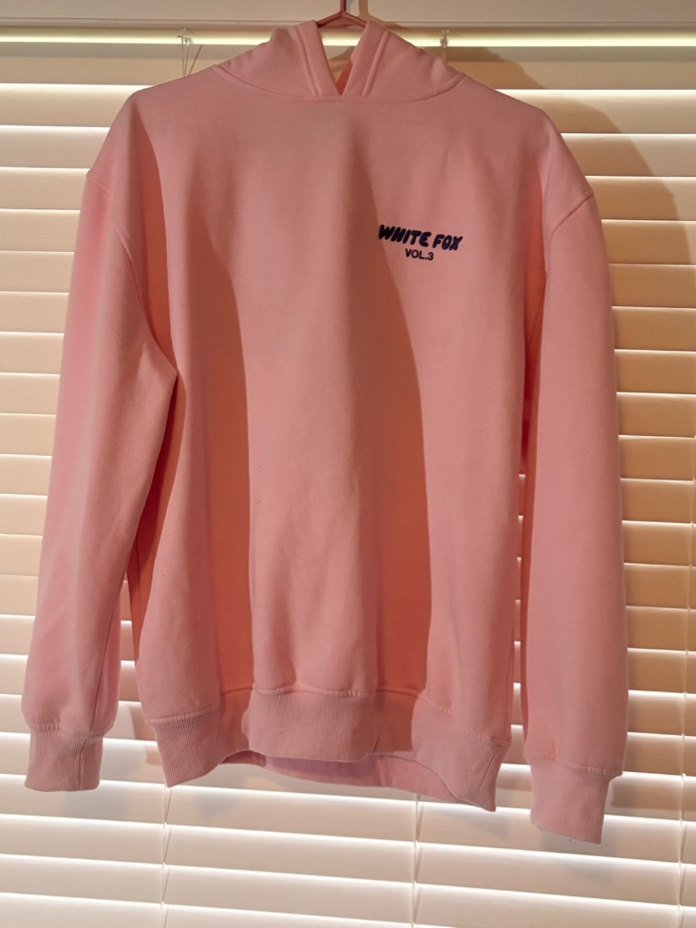 White Fox Baby Pink Hoodie | Vol.3 Logo Oversized Lounge Essentials | Size XS/S